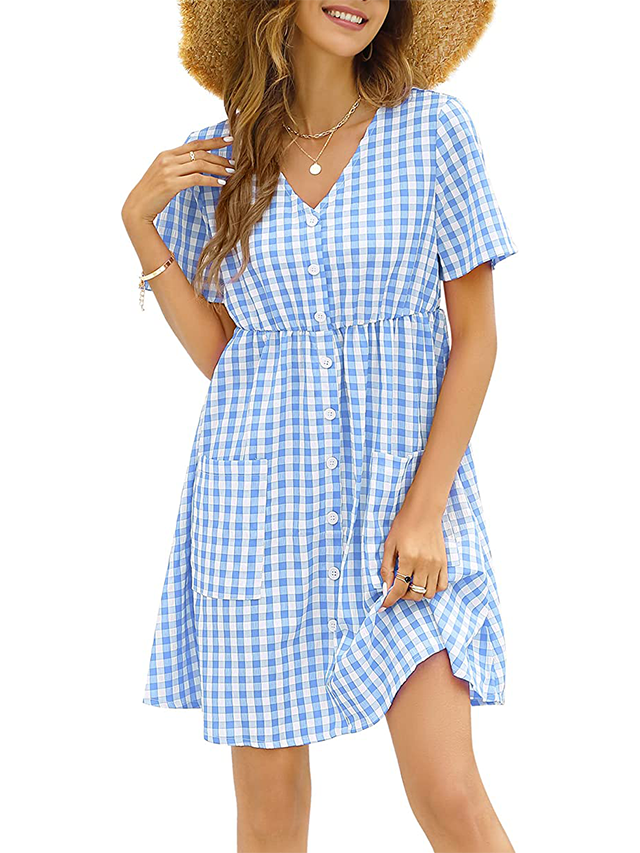 A Line Mini Dress with Pockets