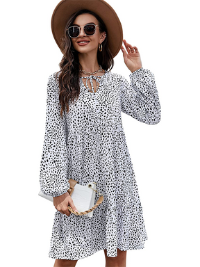 Womens puff long Sleeve Tunic Dress