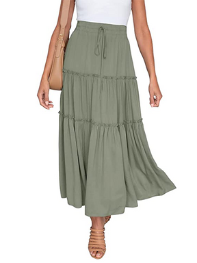 Womens High Waisted Long Skirts