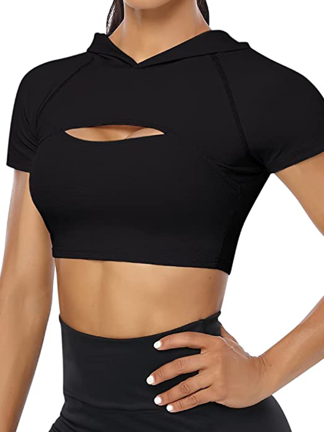 Cutout Front Crop Tops